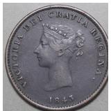 Canada NB-1A1 Victoria 1843 1/2 Penny Token BR910