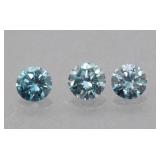 1.1tcw  3 Lab Diamonds  4.4-4.7mm