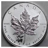 Canada $5 2017 Silver Maple Leaf  Wild Moose privy