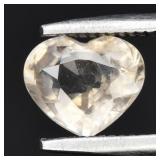 0.79ct 6x5.2mm Heart Natural Light Yellow Sapphire