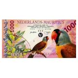 Netherlands Mauritius 1000 Guilders Souvenir Bill