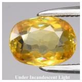 0.91ct 7x5.2mm VS Oval Natural Greenish Yellow Sph