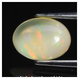 0.86ct 9x6.8mm Oval Cabochon Natural White Opal -