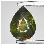 0.57ct 5.5x4mm Pear Natural Green Sapphire - Unhea