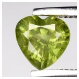 0.73ct 5.5x5.5mm Heart Natural Green Sapphire - He