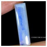 Octagon Natural White With Fire Blue Luster Moonst