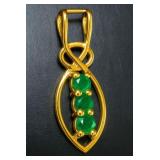 Silver Genuine Emerald 0.65ct Pendant