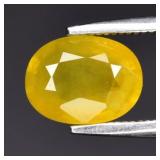 1.50ct 7.8x6mm Oval Yellow Sapphire - Thailand Gem