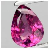 0.69ct 6.3x4.8mm Pear Natural Pinkish Purple Rhodo