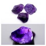 3pcs Lot 87.92ct t.w Rough Natural Purple Amethyst