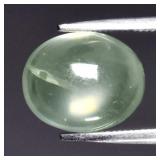 3.45ct 10.5x8.7mm Oval Cabochon Natural Green Preh