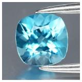 0.55ct 4.8x4.8mm VVS Cushion Natural Sky Blue Topa