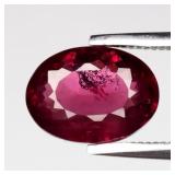 1.69ct Oval Natural Purplish Pink Rhodolite Garnet