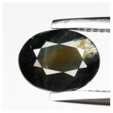 0.84ct 6x4.5mm Oval Natural Bluish Green Sapphire