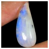 Pear Cab Natural White With Fire Blue Luster Moons