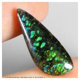 Fancy Cab Natural Hot Rainbow Luster Ammolite Cana