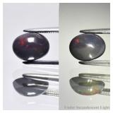 0.78ct 8x6mm Oval Cabochon Natural Black Opal - Co