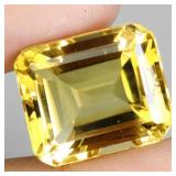 Octagon Cut Natural Unheated Yellow Citrine Brazil