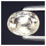 0.59ct 5x4mm Oval Natural Very Light Yellow Zircon