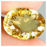 Oval Concave Cut Natural Unheated Lemon Quartz Bra