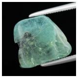 4.01ct 11x9.3mm Rough Natural Blue Green Grandidie