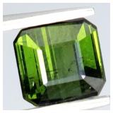 Octagon Cut Natural Unheated Green Tourmaline Moza
