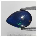 0.86ct 9.2x6.2mm Pear Cabochon Natural Black Opal