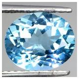 Oval Cut 100% Natural Top Swiss Blue Topaz 5.93ct