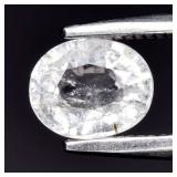 0.66ct 6x4.8mm Oval Natural White Topaz - Unheated