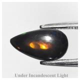 0.74ct 10x5.5mm Pear Cabochon Natural Black Opal -