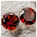 14K Gold 0.84g Genuine Garnet 2ct Earrings