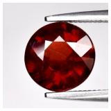 1.99ct 7.5mm Round Natural Orangish Red Garnet - A