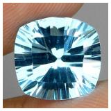 Cushion Concave Cut Natural Swiss Blue Topaz 6ct 1