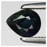 0.56ct 5.3x4.3mm Pear Natural Green Blue Sapphire