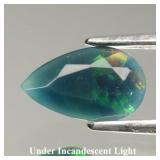0.47ct 8.5x5mm Pear Natural Black Opal - Rainbow F