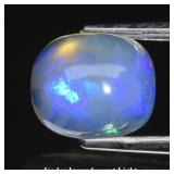 0.96ct Cushion Cabochon Natural White Opal - Rainb