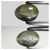 0.45ct Oval Cabochon Natural Green Cat's Eye Chrys