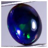 Oval AAA Floral Flash Play Of Color Crystal Black