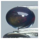 2.08ct 10.5x8mm Oval Cabochon Natural Black Opal -
