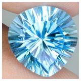 Heart Concave Cut Natural Swiss Blue Topaz 8.45ct