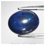 1.51ct 8.8x7mm Oval Cabochon Natural Black Opal -