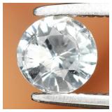 0.27ct Round Brilliant Natural Very Light Blue Aqu