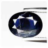0.98ct 7.3x5.5mm Oval Natural Blue Sapphire - Heat