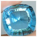 Cushion Concave Cut Natural Top Swiss Blue Topaz 6