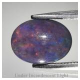 0.83ct 9.5x7mm Oval Cabochon Natural Black Opal -