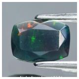 0.38ct 7x5mm Cushion Natural Black Opal - Color Pl