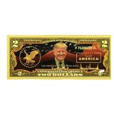 Gold Foil Donald Trump $2 Banknote
