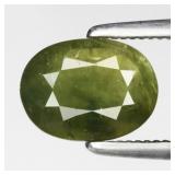 1.27ct 7.5x5.5mm Oval Natural Green Sapphire - Hea