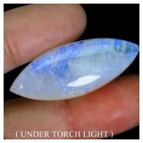 Marquise Natural White With Fire Blue Luster Moons