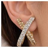 10K Gold 1.8g Crystal Earrings Retail Value $